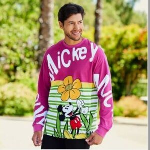 Disney Parks Mickey Mouse Yellow Flower Long Sleeve T-Shirt Unisex Size 3XL